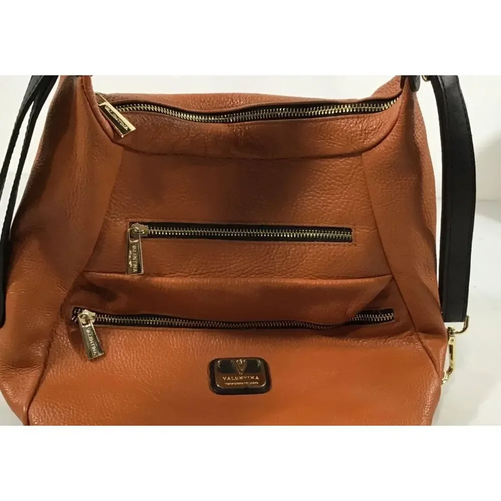 VALENTINA EUC ITALIAN LEATHER CONVERTIBLE BACKPACK SHOULDER BAG